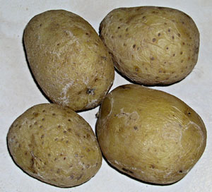 4 pommes de terre. Pommes de terre.