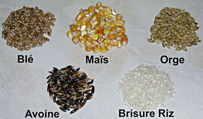 5 tas de c&eacute;r&eacute;ales.