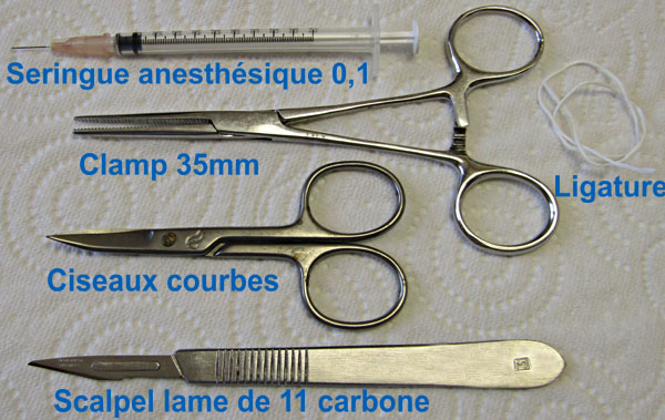 Outils d'intervention chirurgicale.